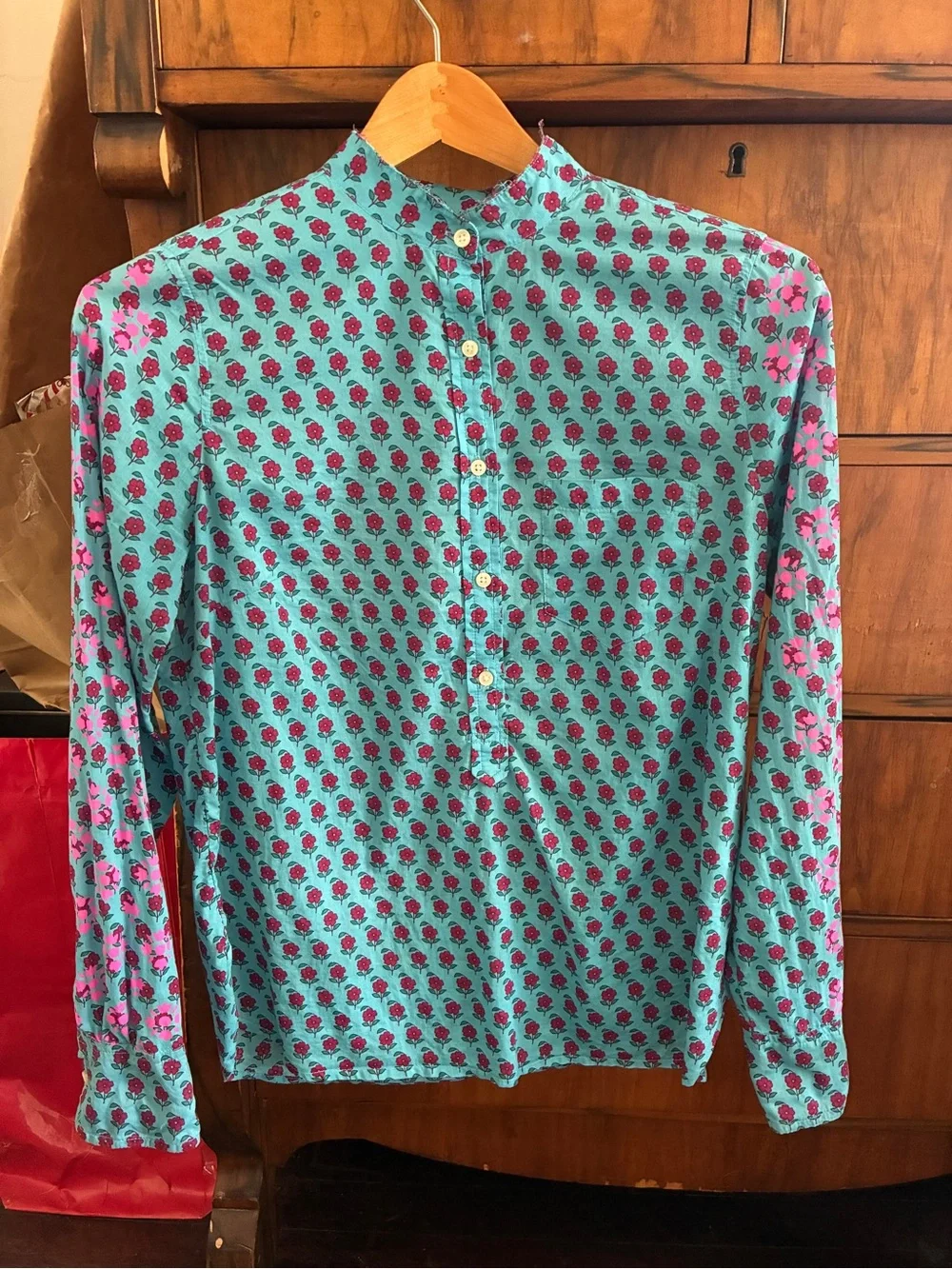 J. Crew Made in India Color Block Batik Print Cotton Shirt - Women’s XS